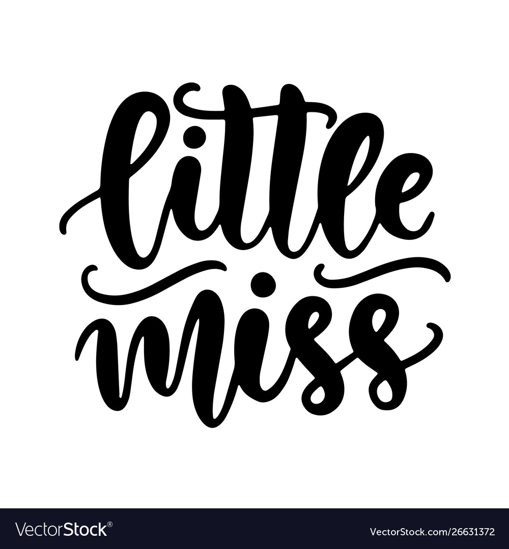 Little miss kids fashion t shirt design Royalty Free Vector