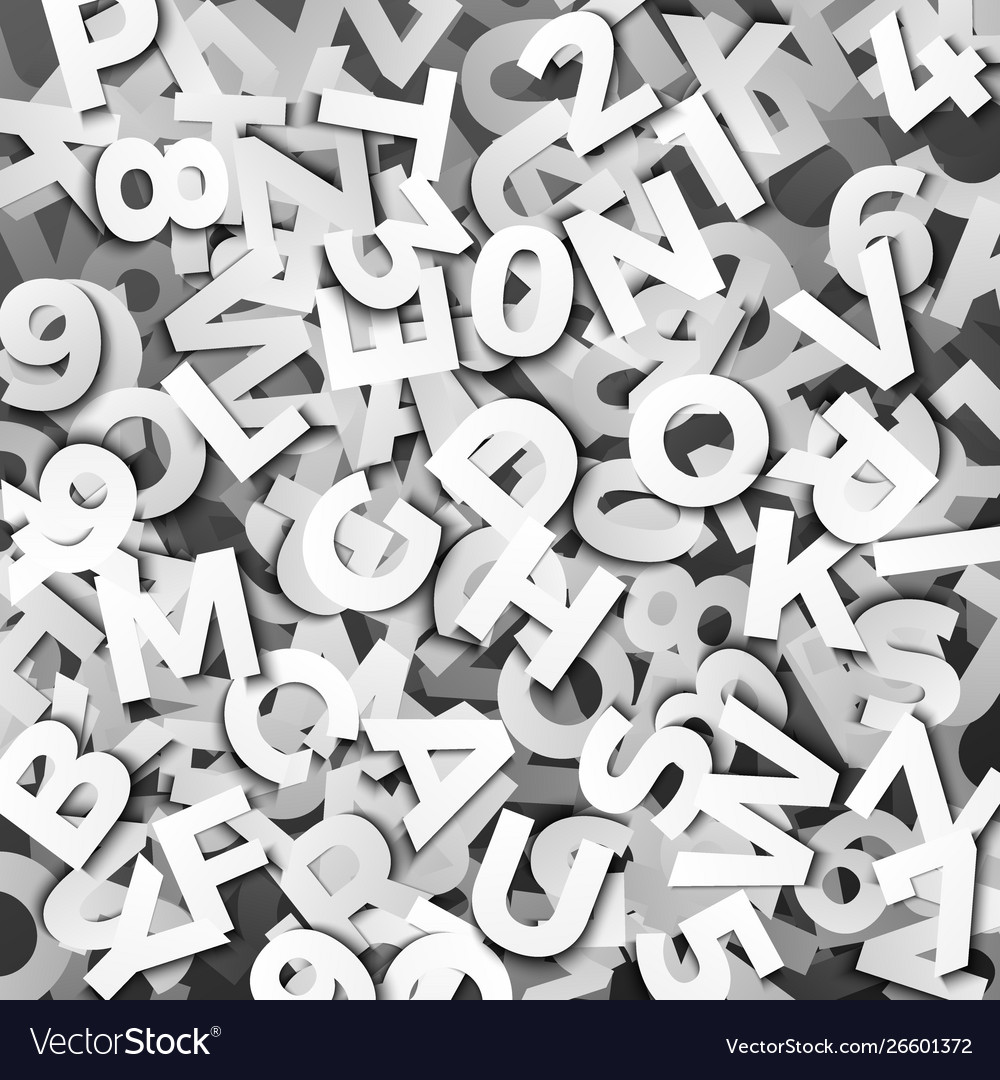 Type background with paper letters heap Royalty Free Vector