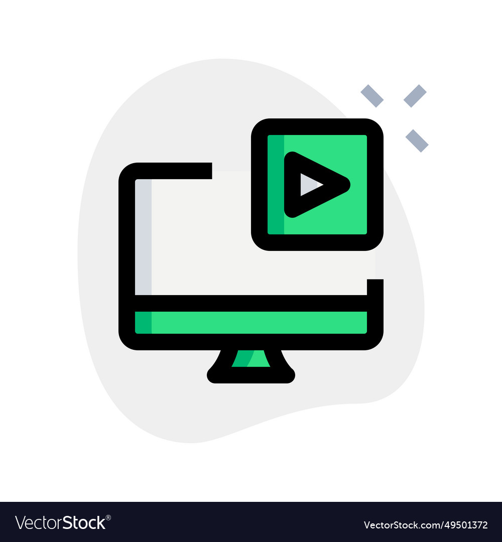 Visual media displayed on computer screen Vector Image