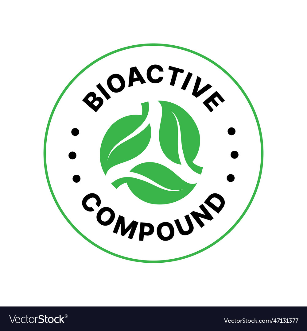 Bioactive product formula recipe icon logo badge Vector Image