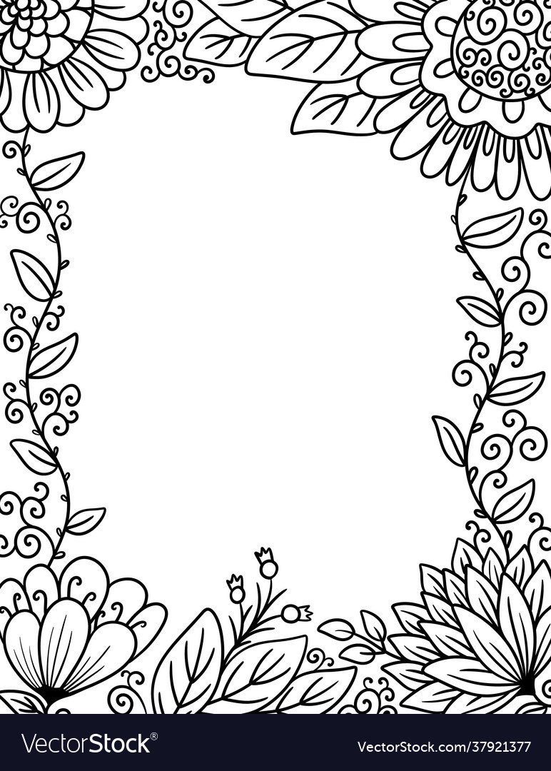 Nice Flower Border Coloring Page Flower Border Flower Coloring Pages ...