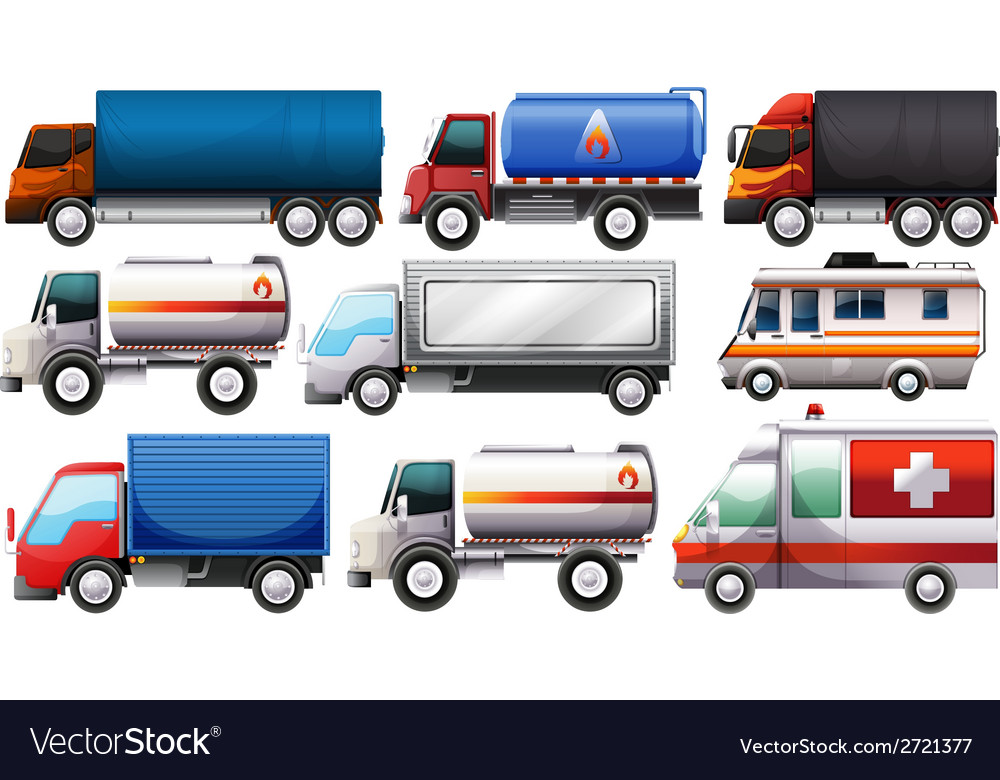 Different trucks Royalty Free Vector Image - VectorStock