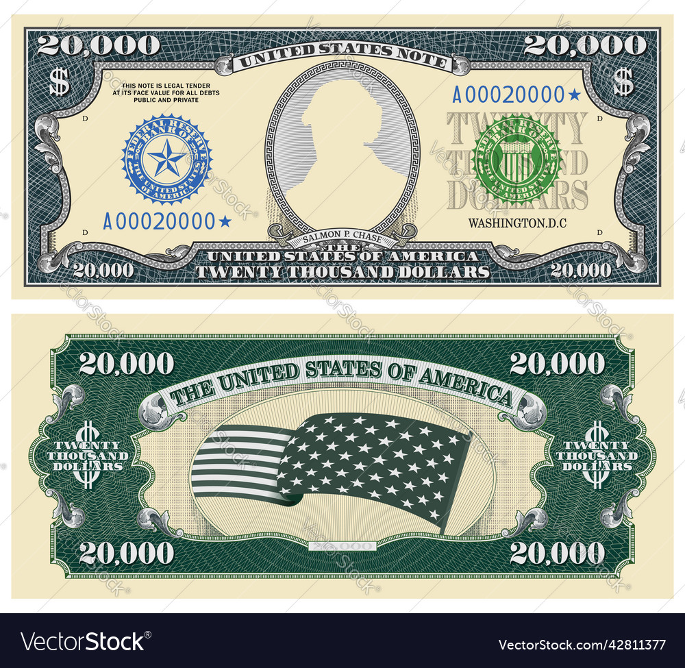 Fictional template obverse and reverse of us Vector Image