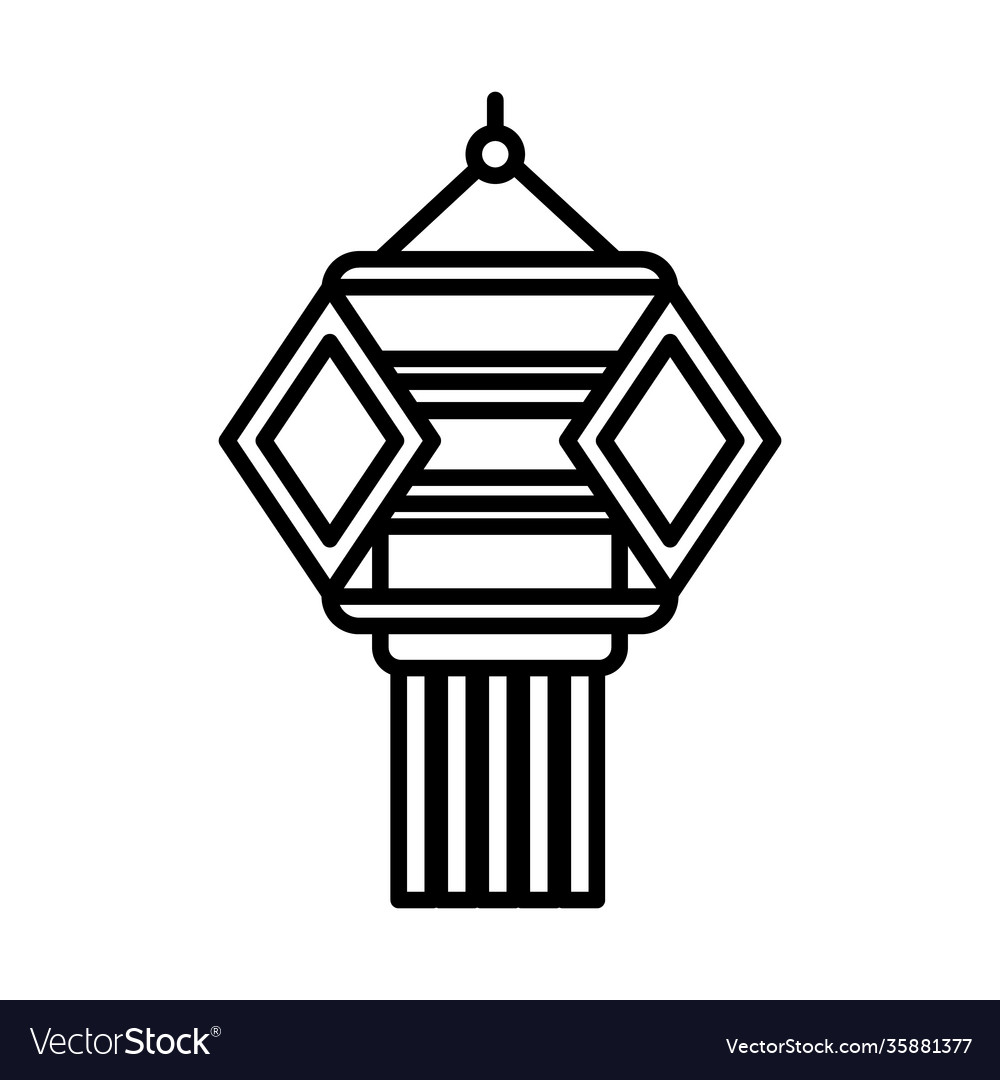 Icon diwali lantern line style Royalty Free Vector Image