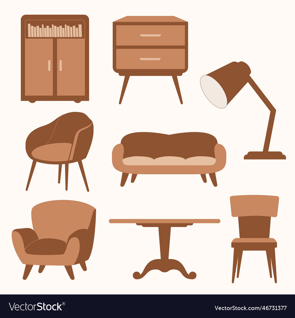 Set of home decor collection Royalty Free Vector Image