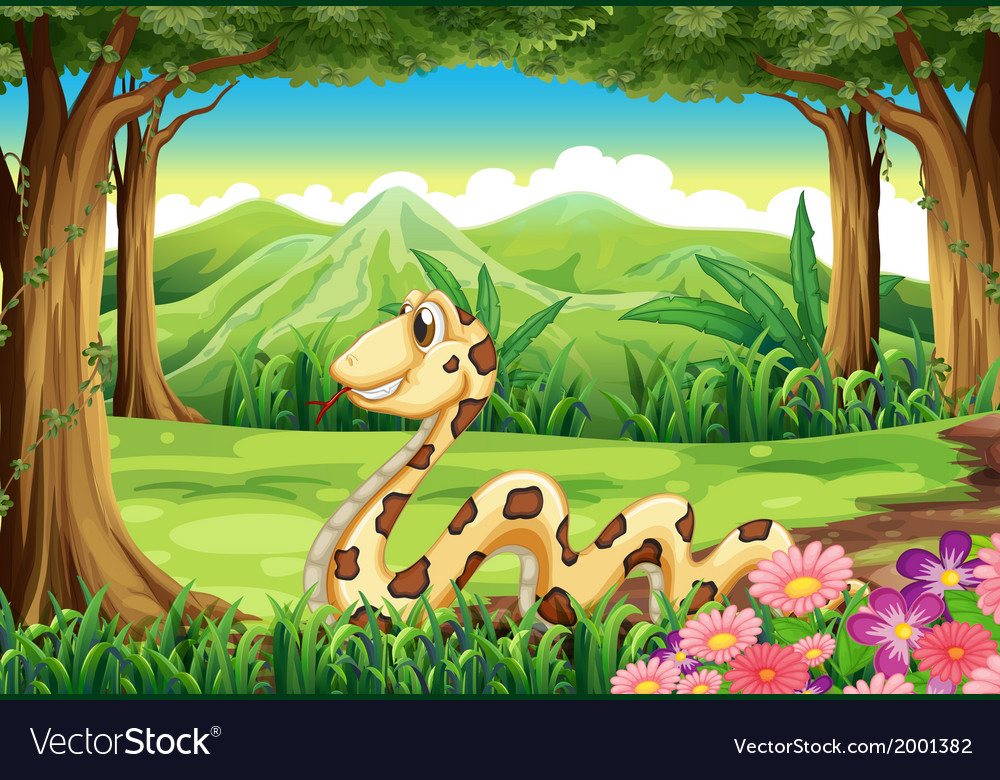 A snake in the jungle Royalty Free Vector Image A snake in the jungle Royalty Free Vector Image