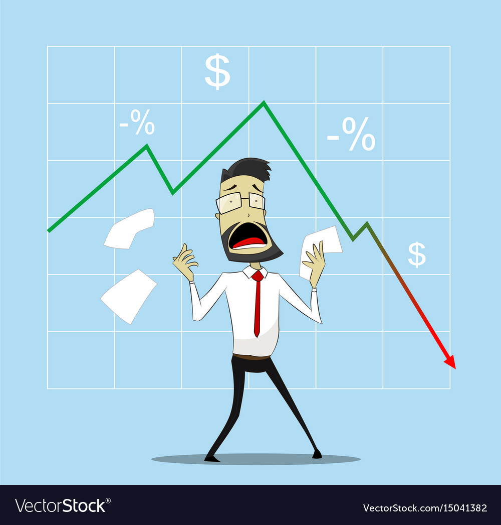 Businessman in panic Royalty Free Vector Image