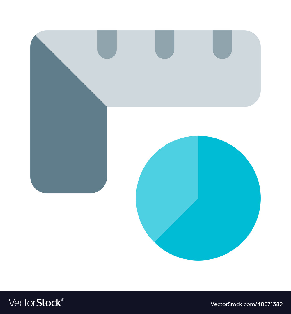 Client pie graph for corner rulers Royalty Free Vector Image