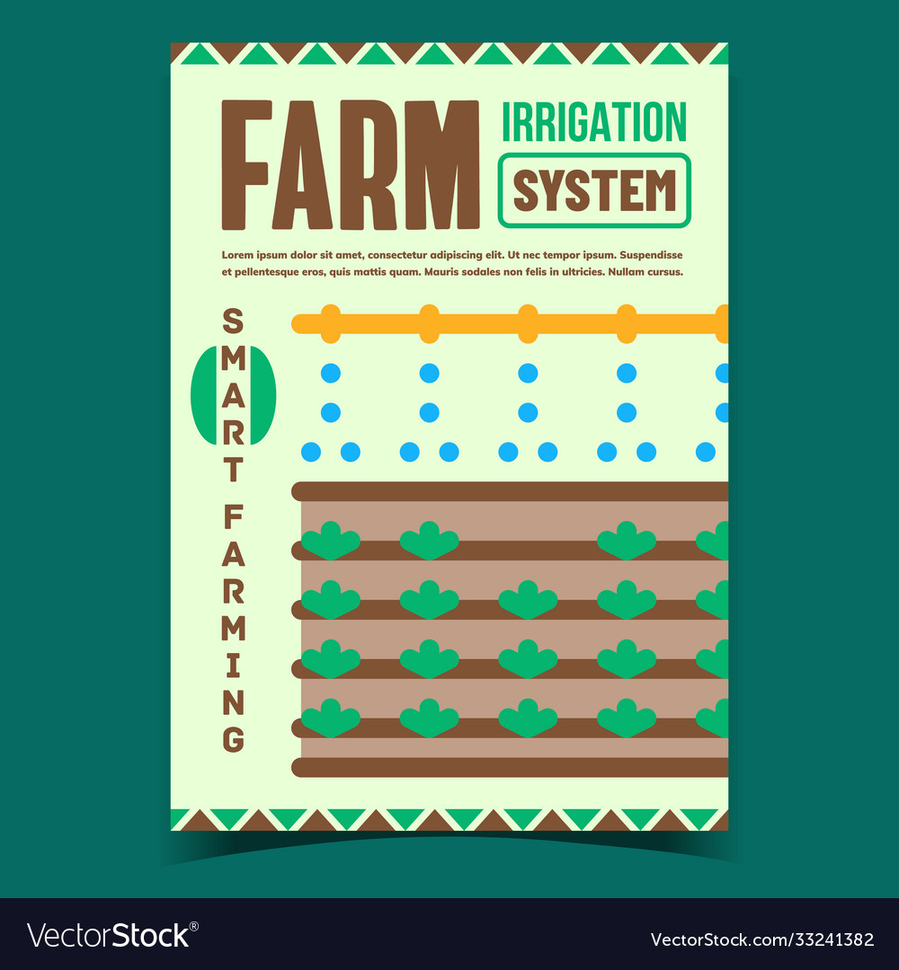 Farm irrigation system advertising banner Vector Image