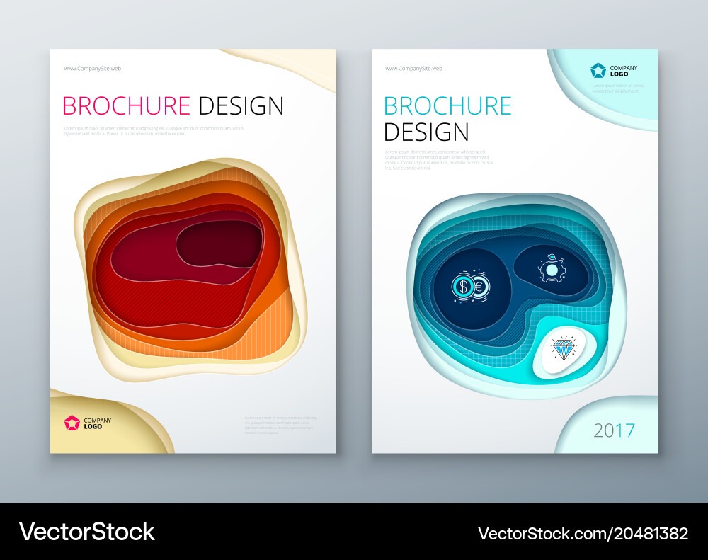 Paper cut brochure design carve abstract Vector Image