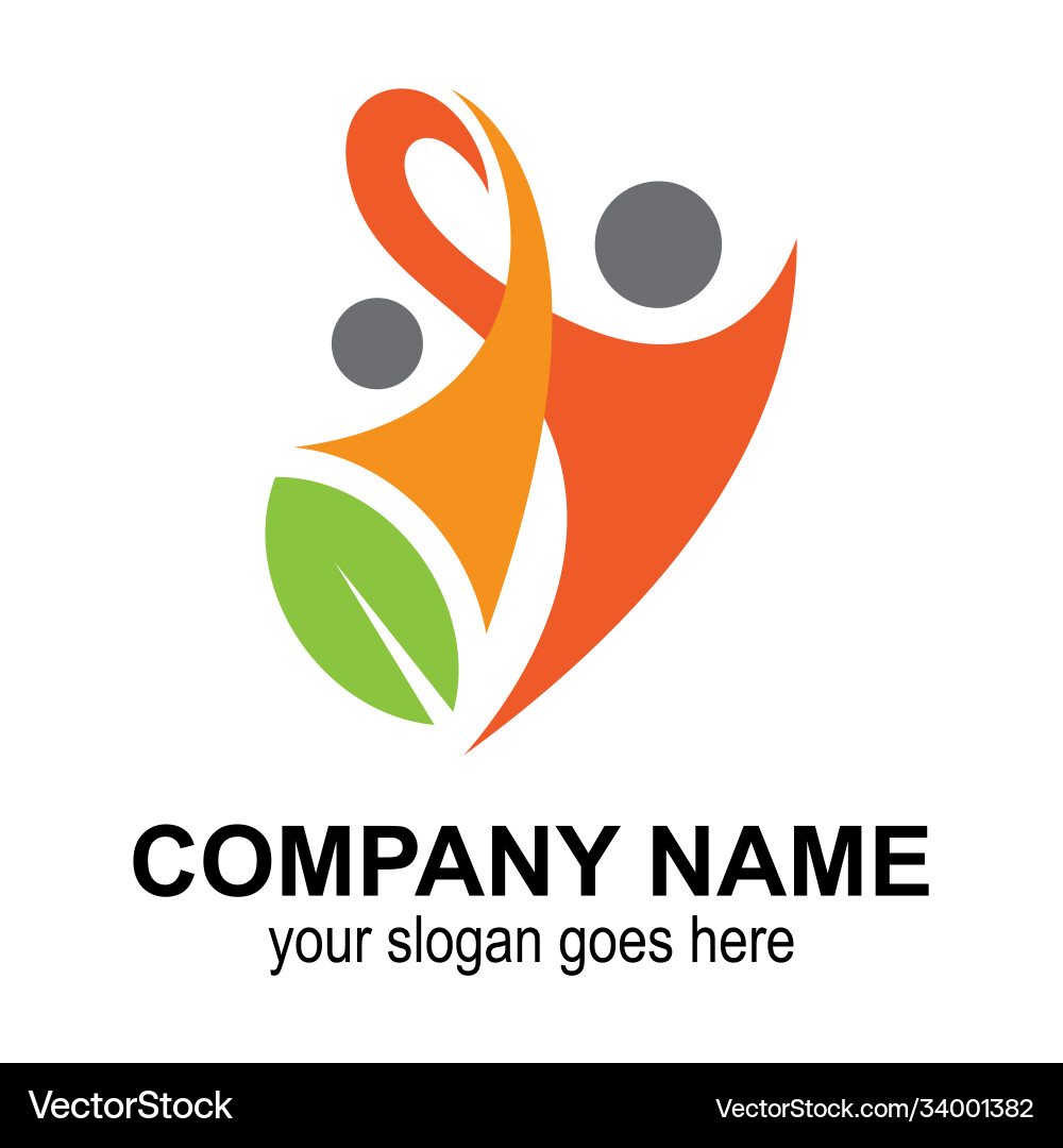 People leaf logo Royalty Free Vector Image - VectorStock