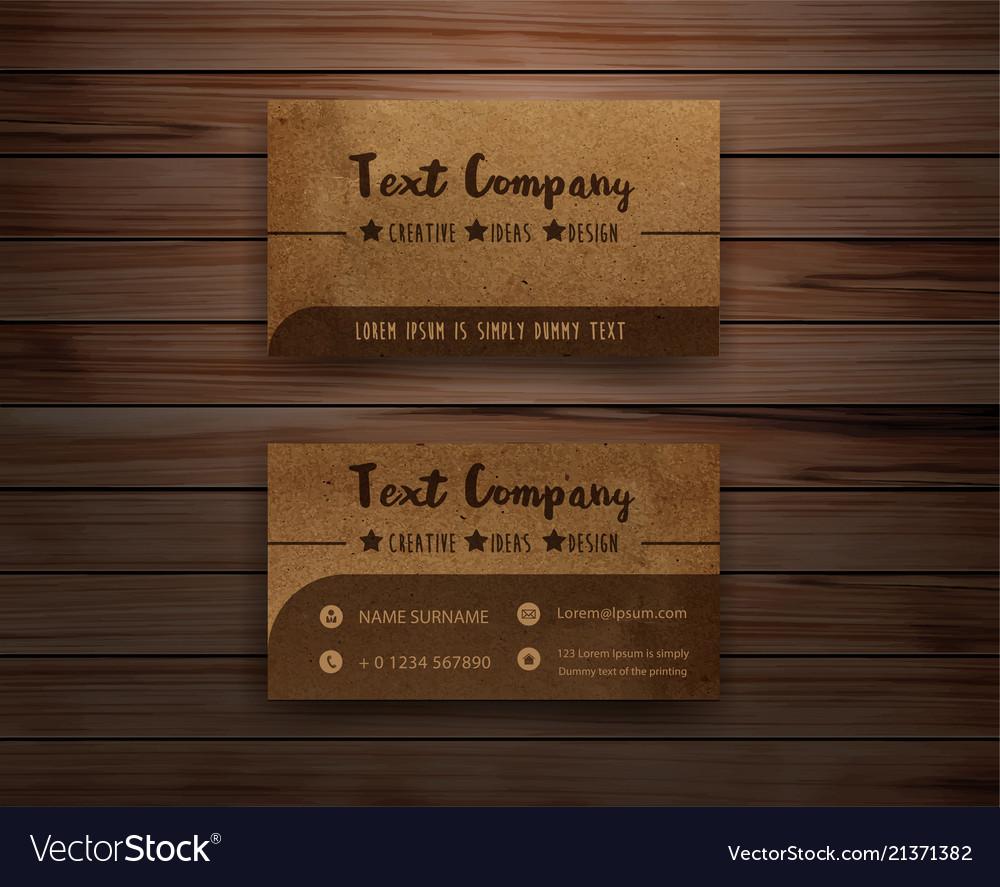 Recycled Paper Business Cards On Wooden Background