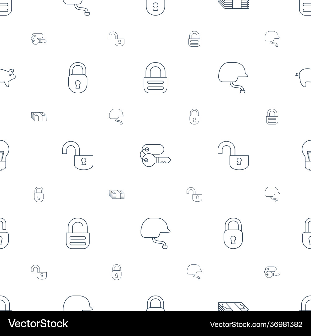 Safe icons pattern seamless white background Vector Image