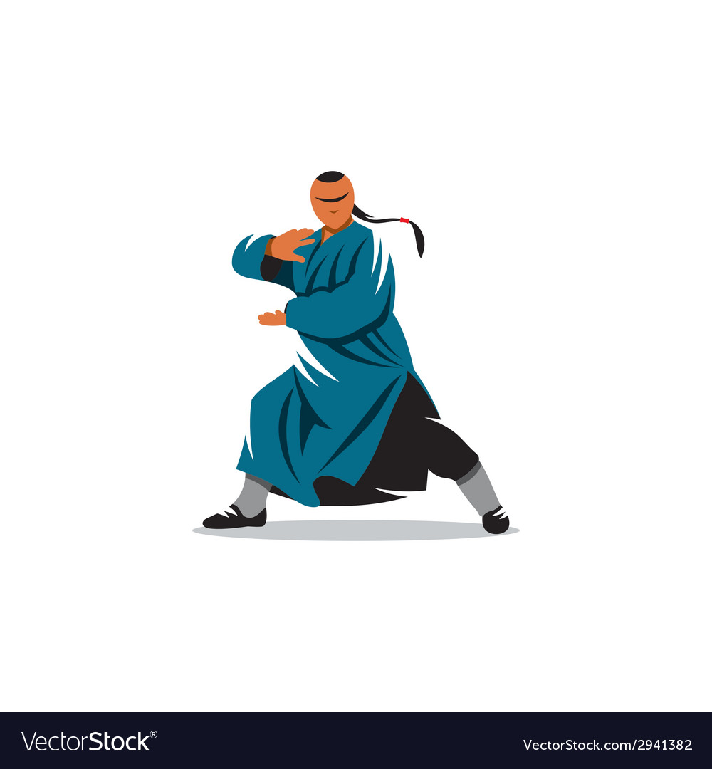 Shaolin monk veector sign Royalty Free Vector Image