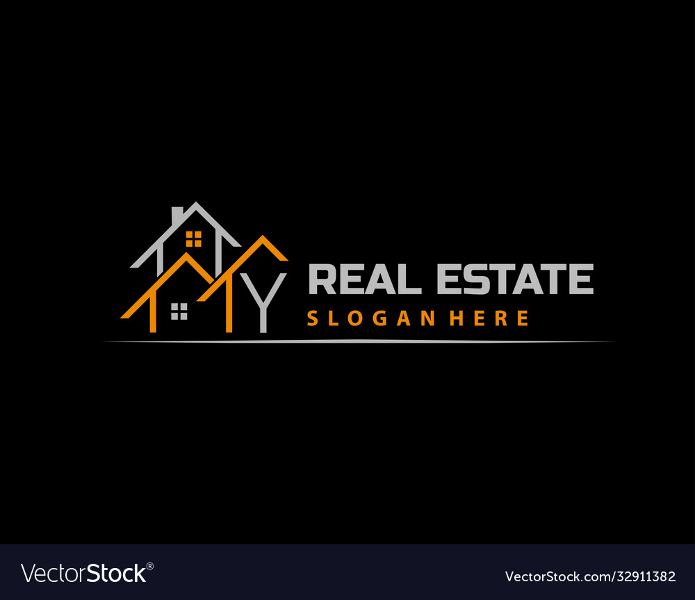 Y letter logo simple house real estate Royalty Free Vector