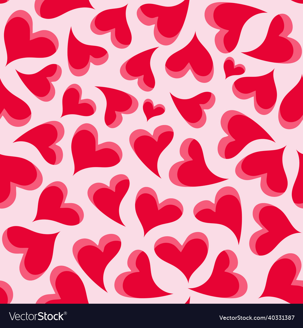 Abstract Seamless Pattern With Pink Hearts Vector Image 2262