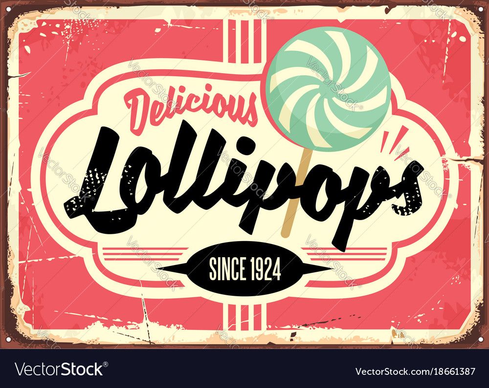 ontsnappen zegevierend Slank Candy store retro sign design Royalty Free Vector Image