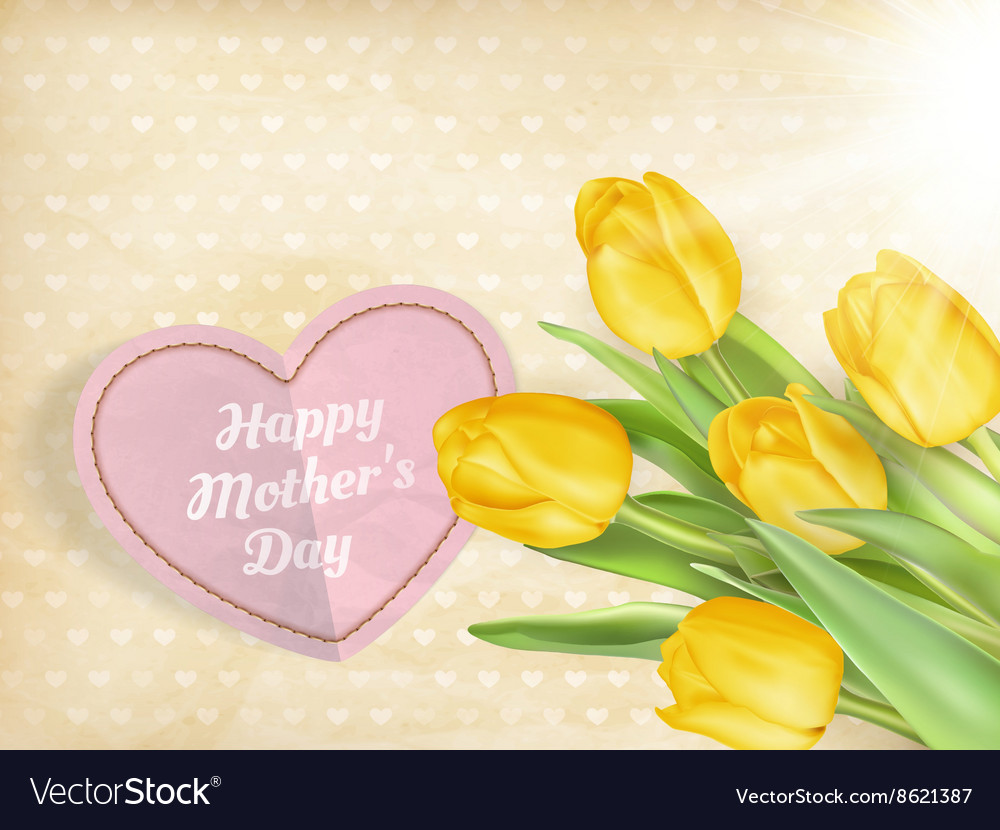 Card with tulips eps 10 Royalty Free Vector Image