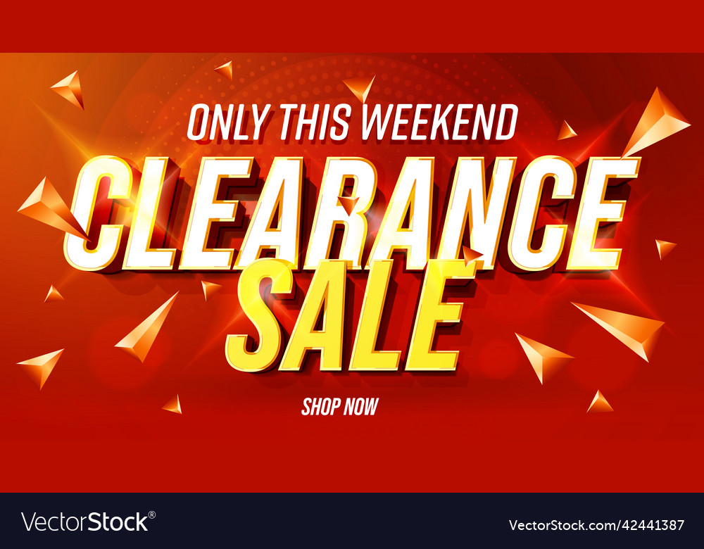 Clearance sale banner with promo offer on 3d back Vector Image