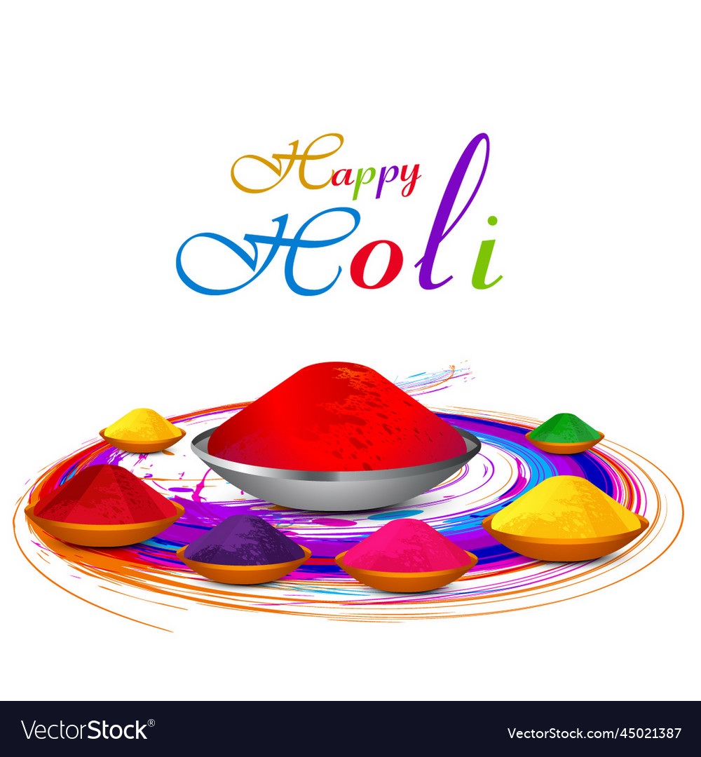 Colorful holi greeting design Royalty Free Vector Image