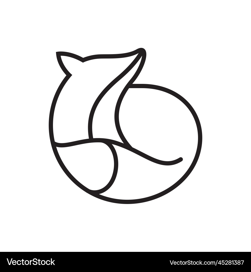 Fox lines icon logo Royalty Free Vector Image - VectorStock
