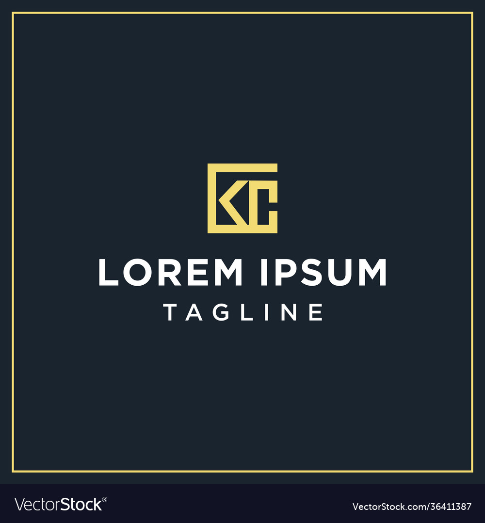 Kc or bc square logo Royalty Free Vector Image