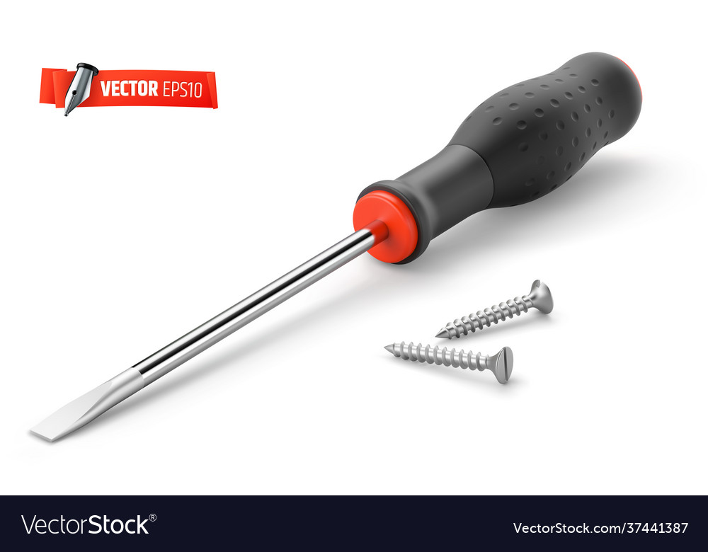 Realistic screwdriver Royalty Free Vector Image