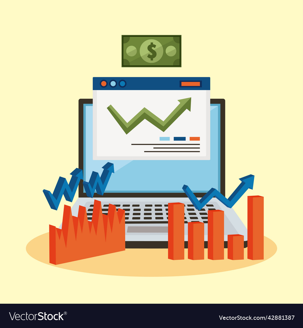 Stock market infographic Royalty Free Vector Image