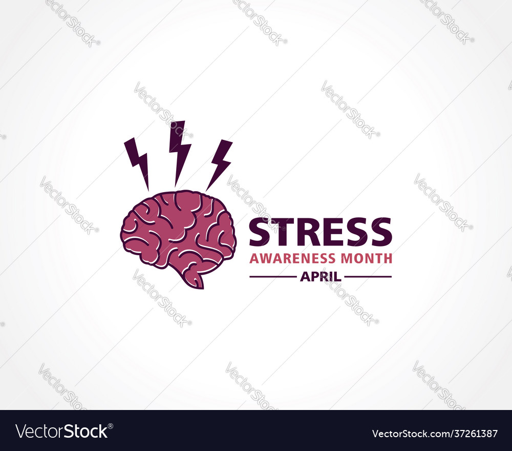 Stress awareness month observed in april every Vector Image