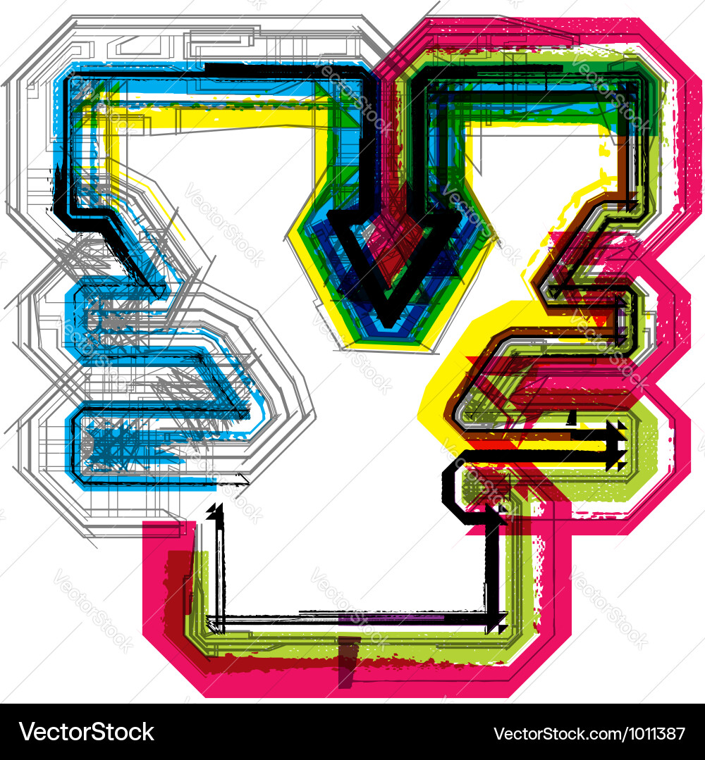 Tech Type Vector Technical typography Royalty Free Vector Image
