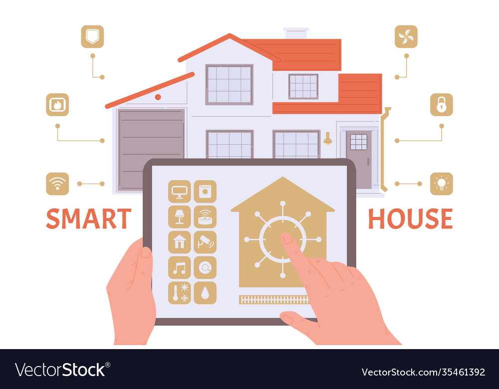 Concept remote management smart home Royalty Free Vector