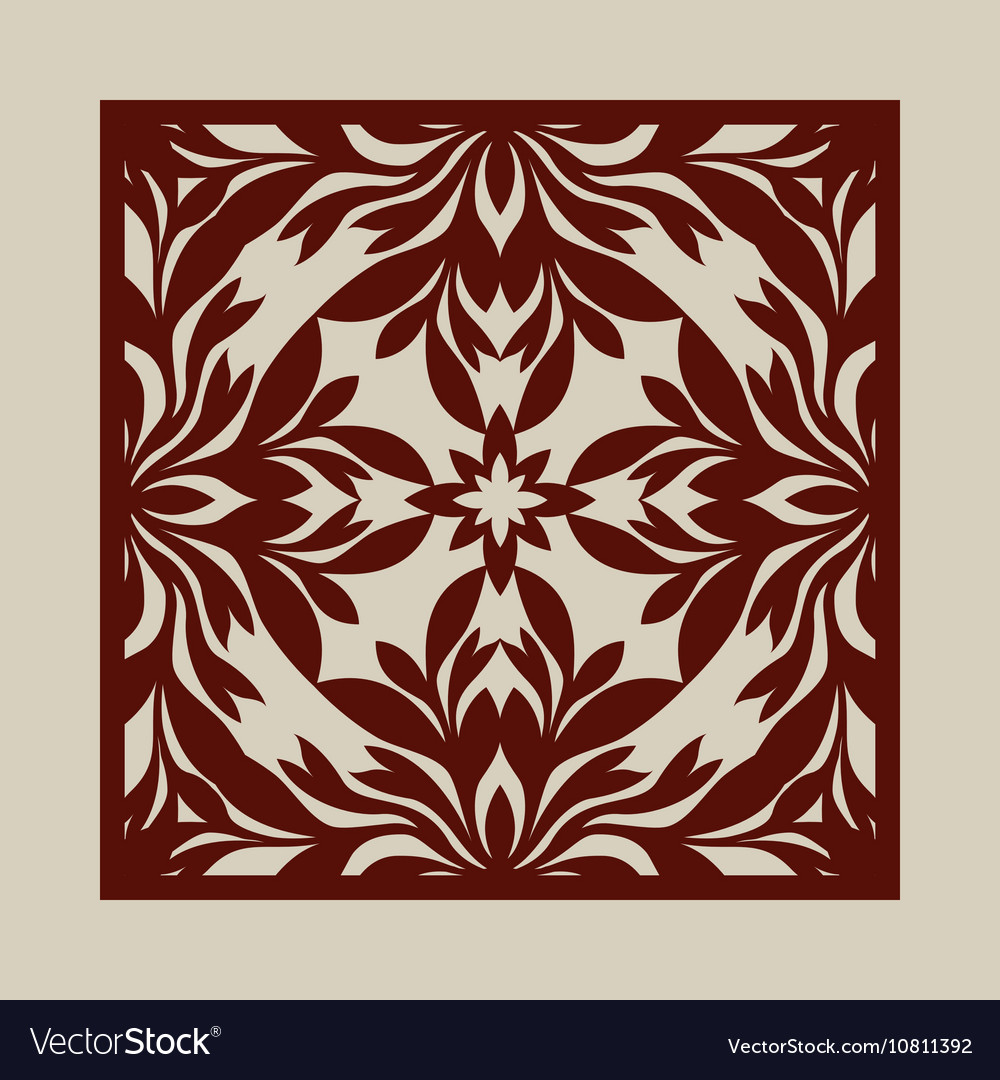 Template For Laser Cutting Decorative Panel Vector Image