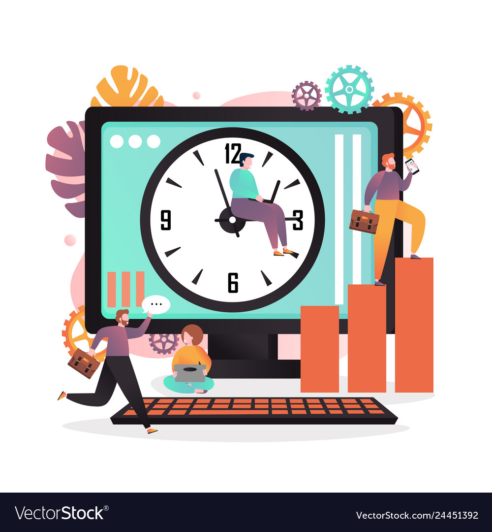 Time management concept for web banner Royalty Free Vector