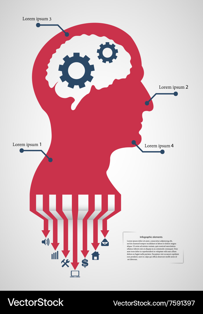 Abstract creative concept head siluet Royalty Free Vector