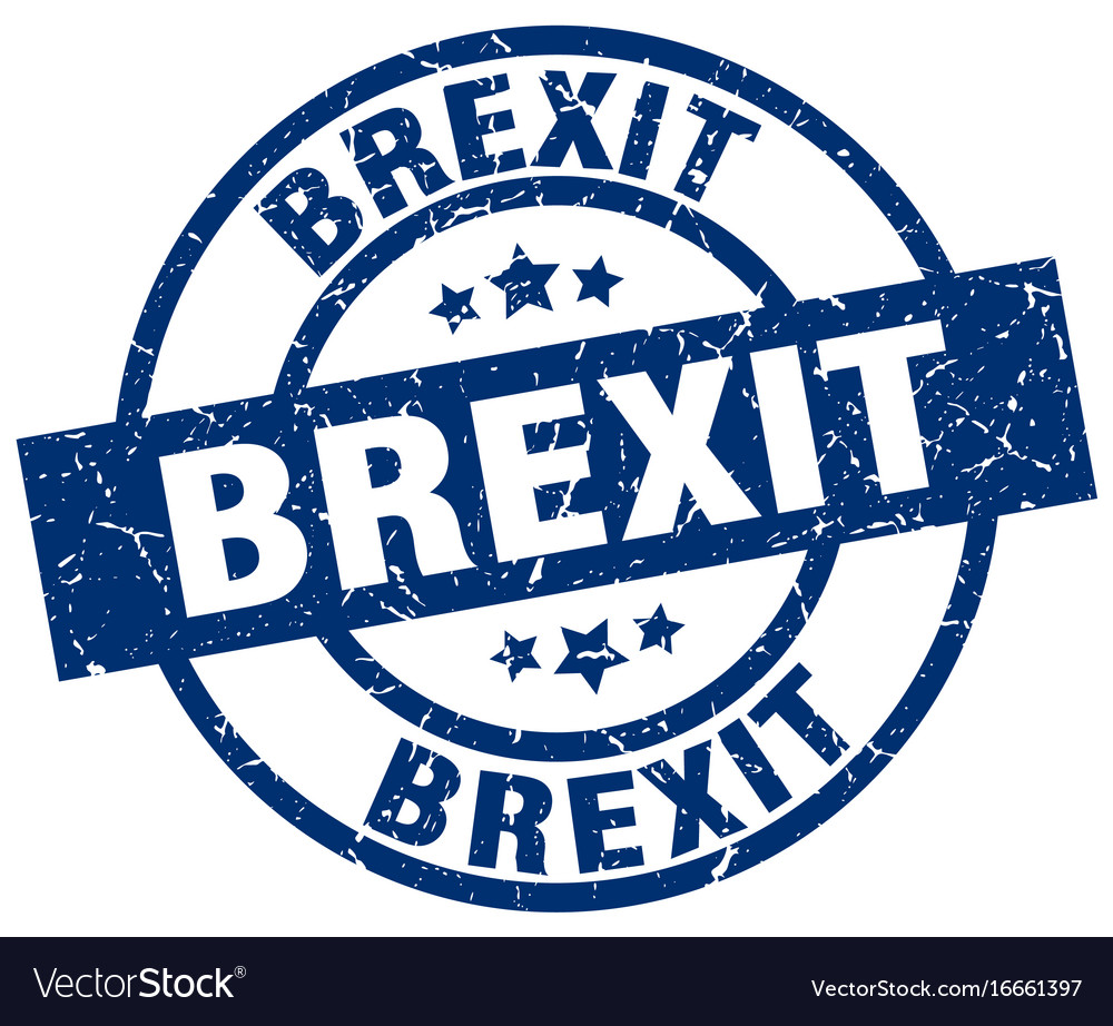 Brexit blue round grunge stamp Royalty Free Vector Image