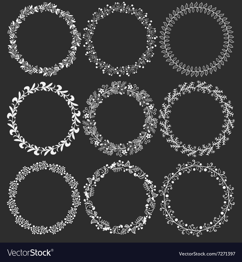 Floral wreath Set Royalty Free Vector Image - VectorStock