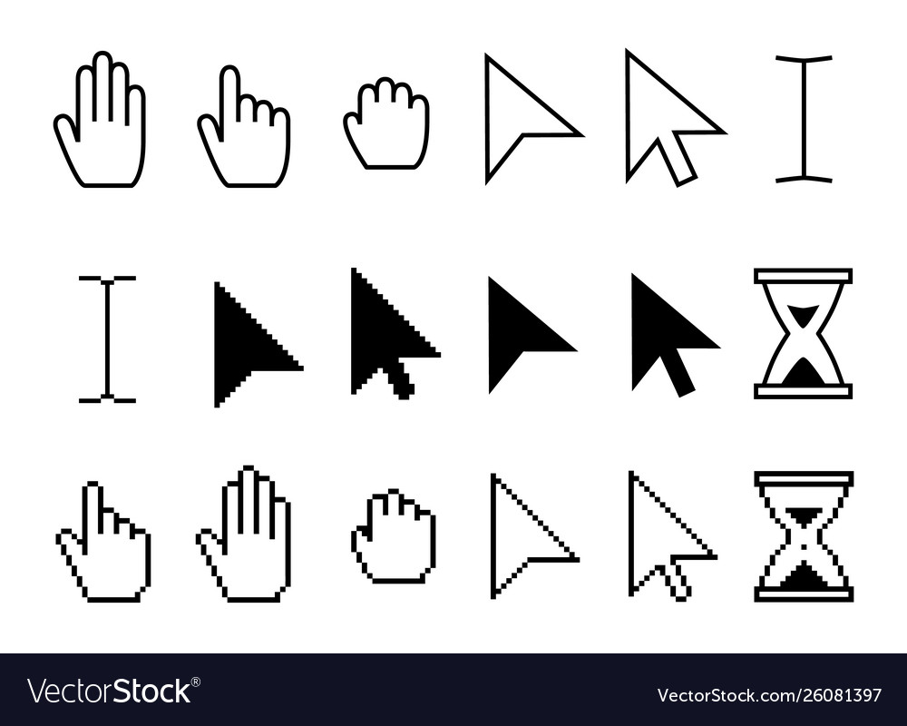 Pointer Cursor Icons Web Arrows Cursors Mouse Vector Image My Xxx Hot