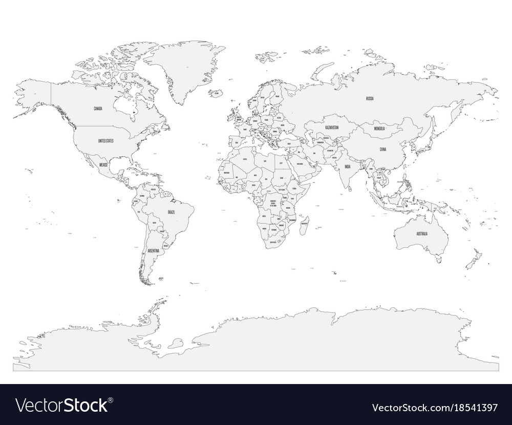 Political map of world with country names Vector Image