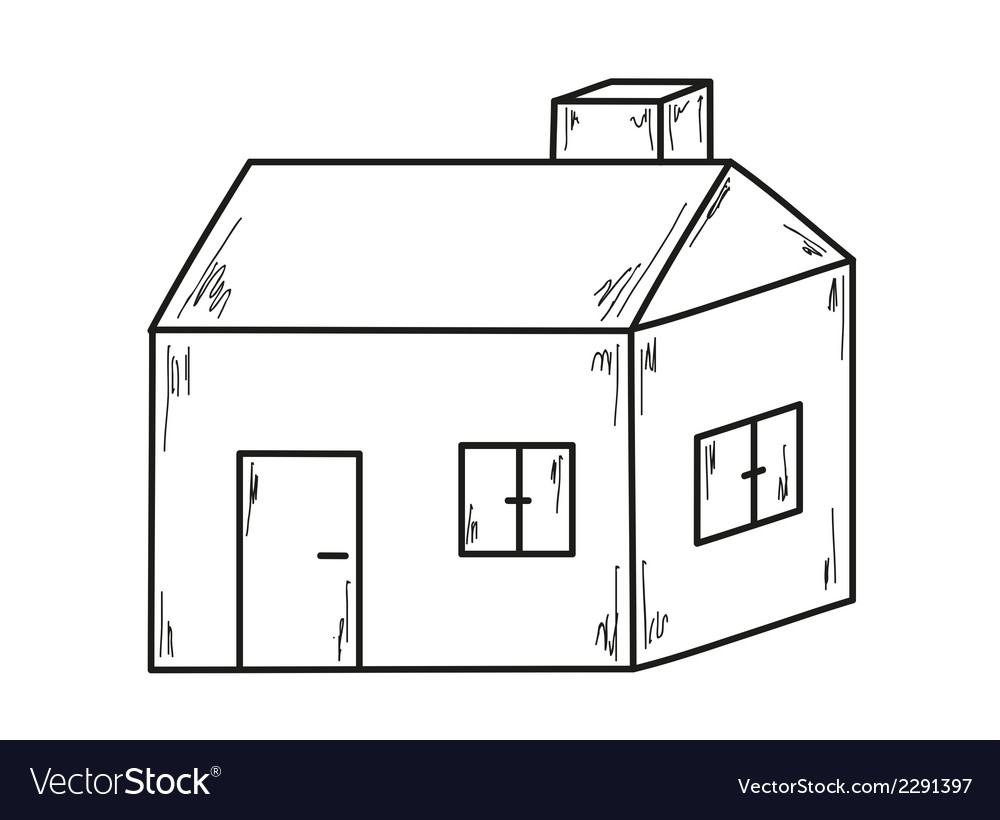 Home Coloring Pages With Simple House Sketch Outline Drawing Vector  Cottage Drawing Cottage Outline Cottage Sketch PNG and Vector with  Transparent Background for Free Download