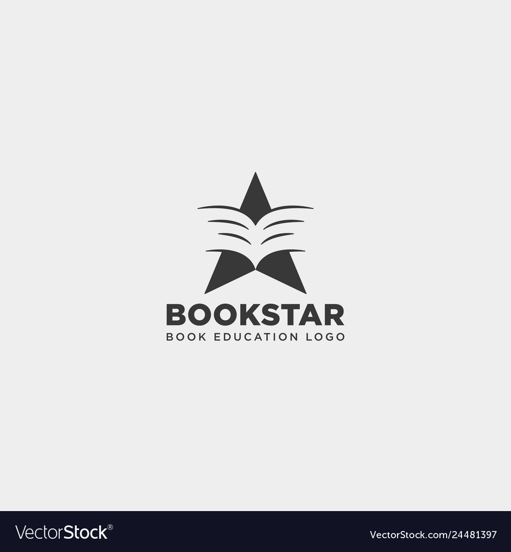 Star book education gradient negative simple logo