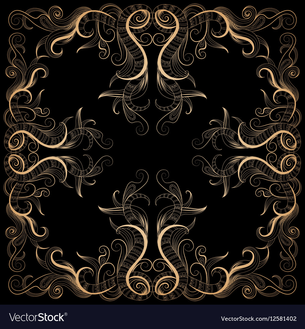 Background with filigree hand-drawing ornament Vector Image