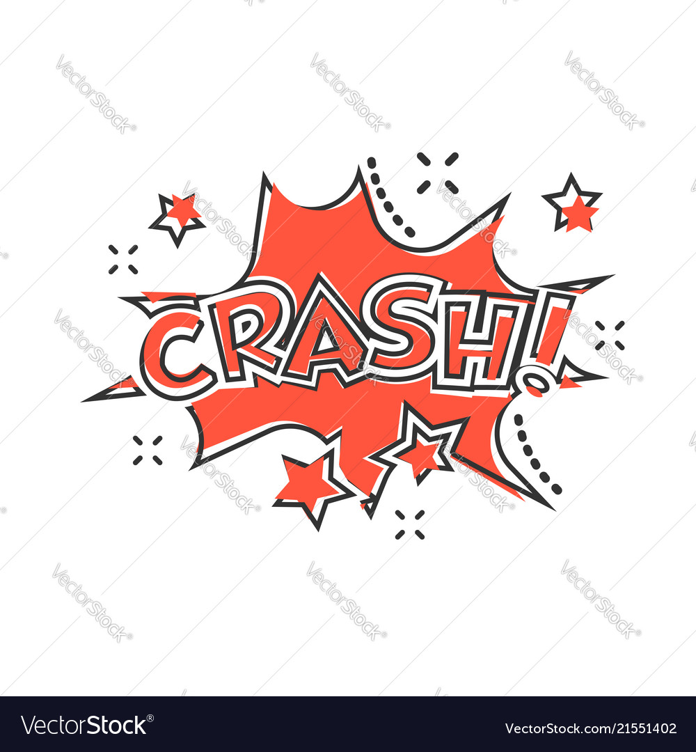 Cartoon crash comic sound effects icon Royalty Free Vector