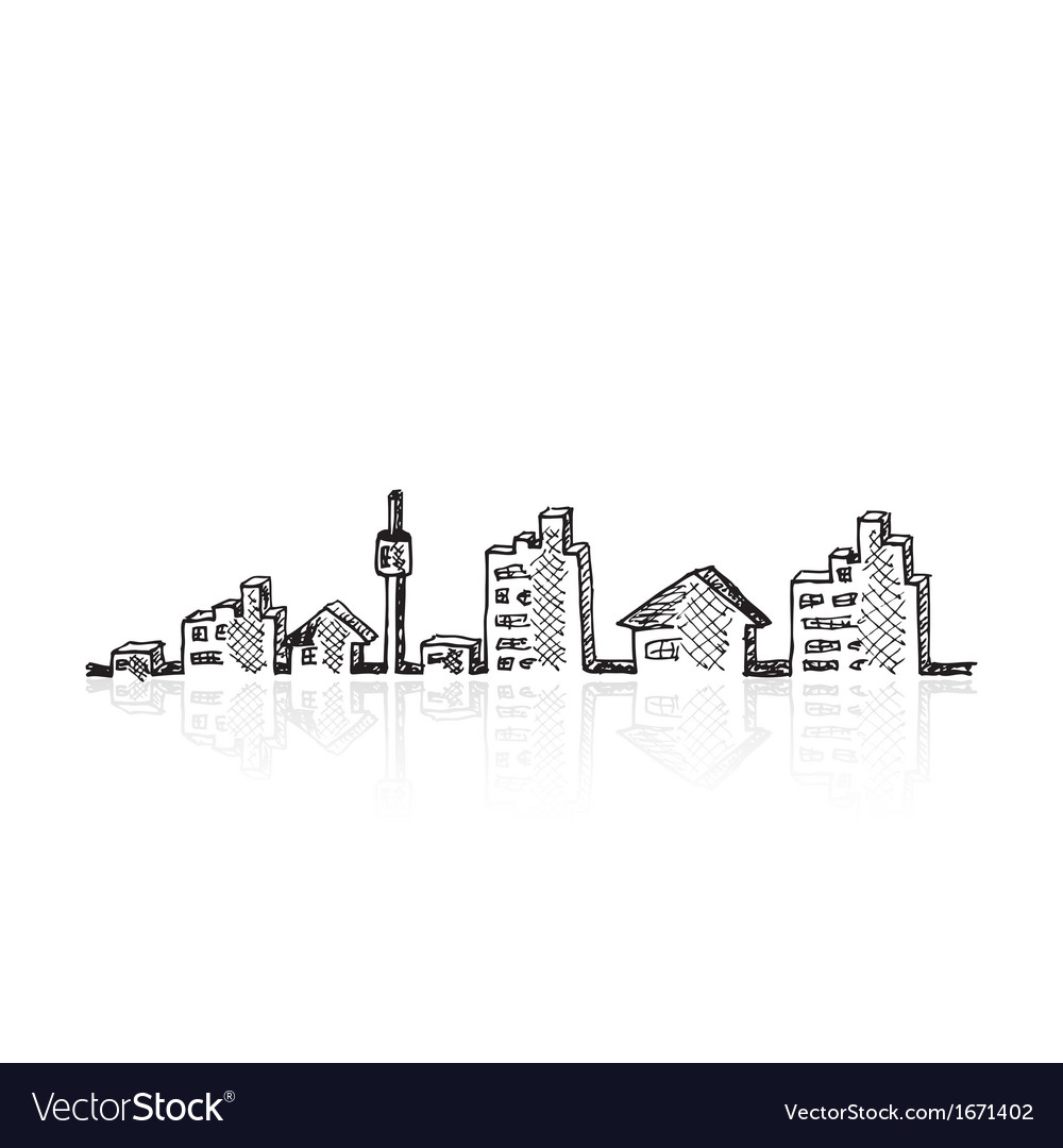 cityscape sketch royalty free vector image vectorstock cityscape sketch
