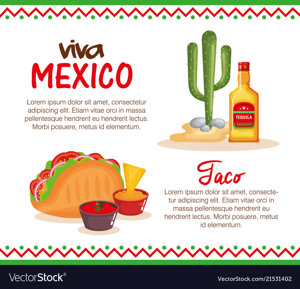 Delicious mexican food icons