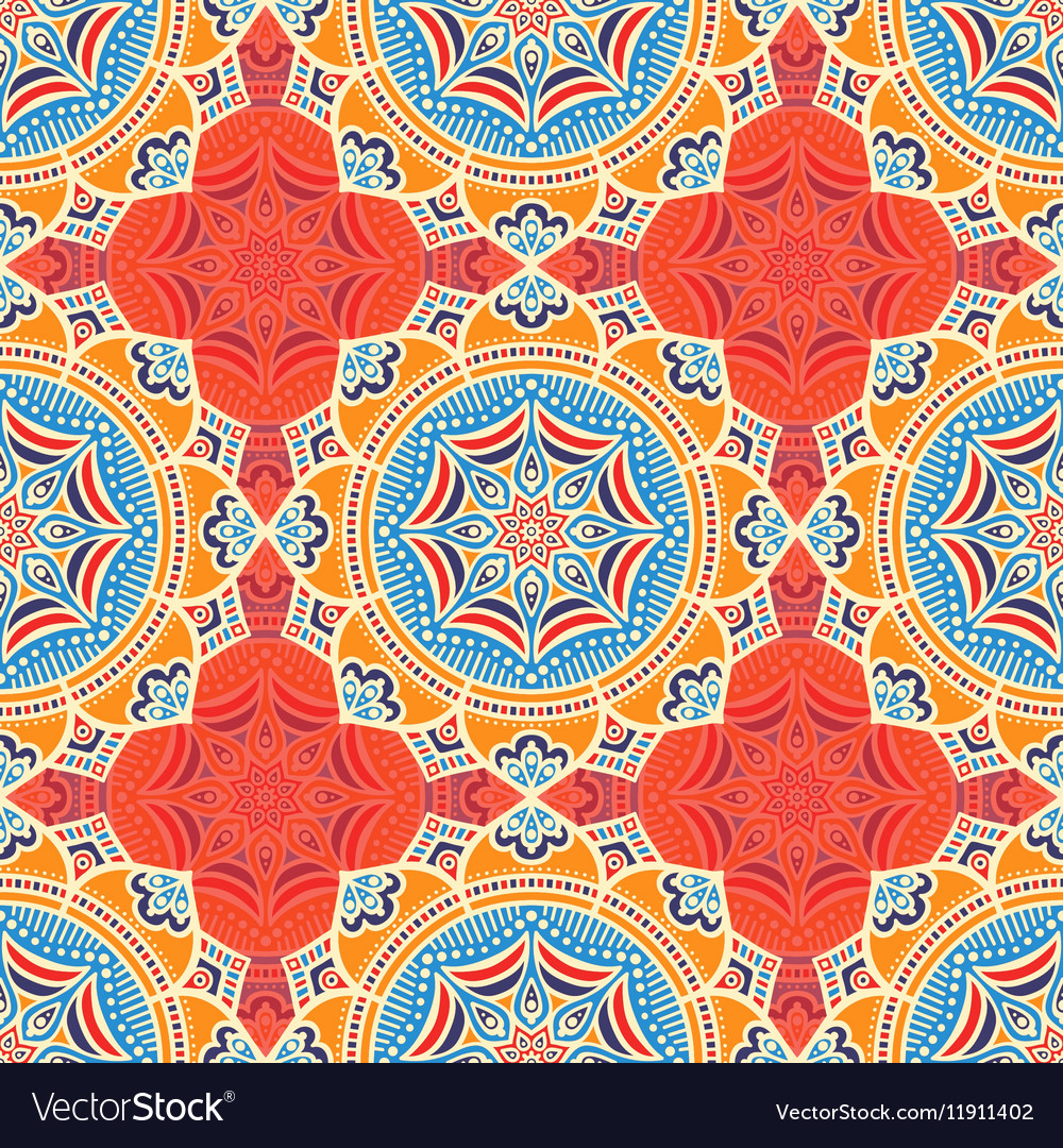 Ethnic Floral Seamless Pattern Royalty Free Vector Image