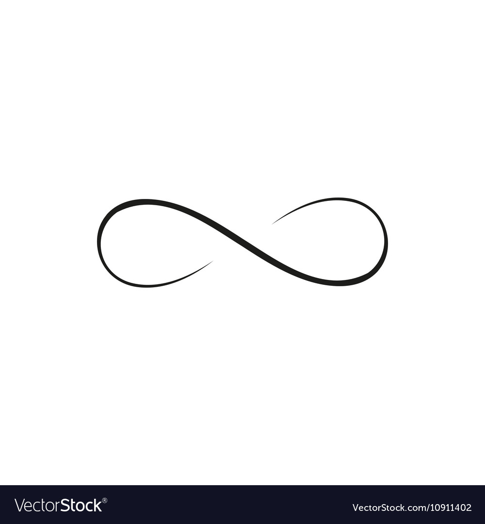 infinity symbol, simple icon. White icon on black background. In Stock  Vector