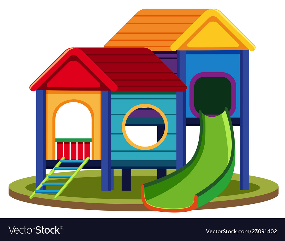 Isolated playhouse set on white background Vector Image