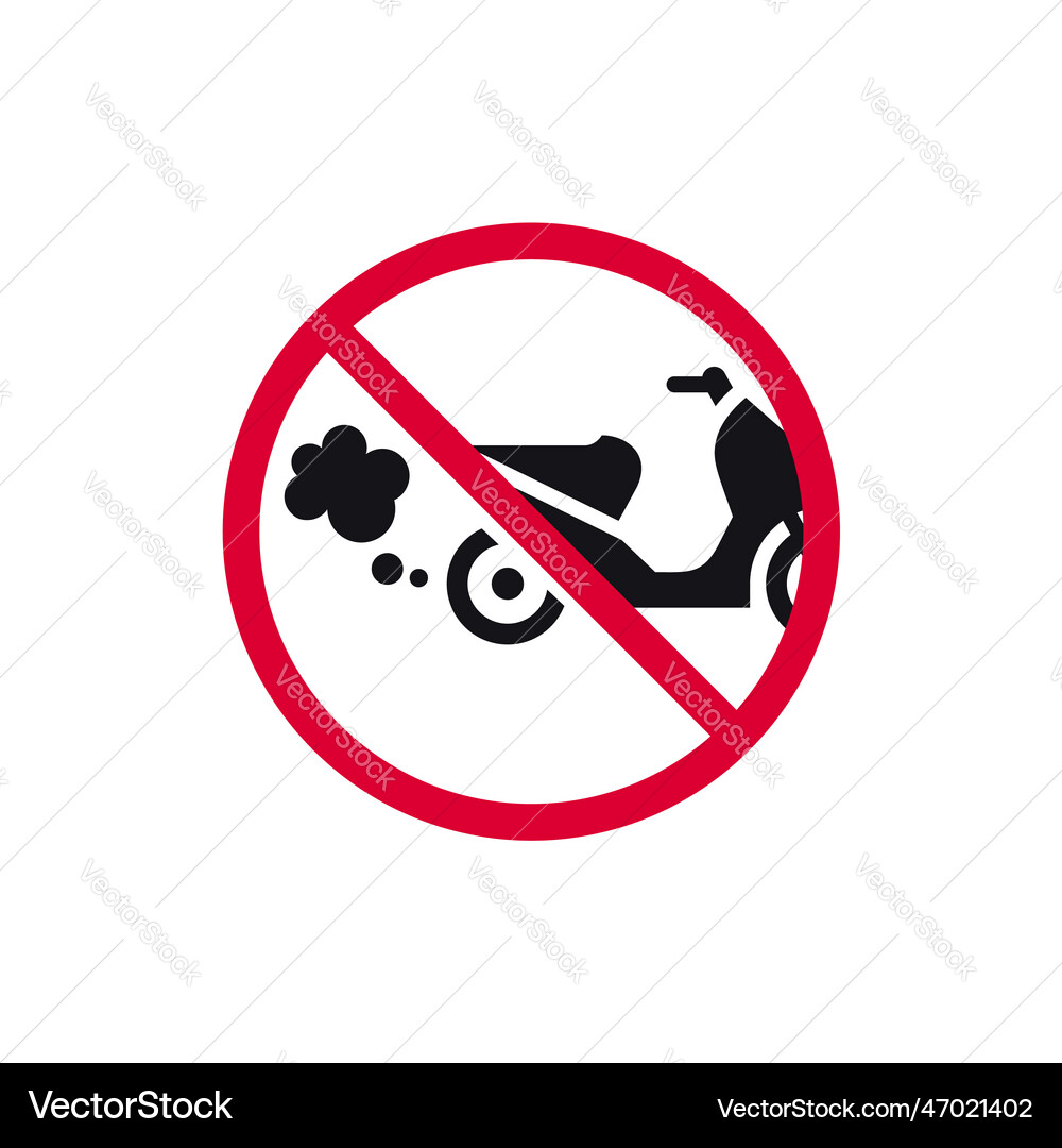 No exhaust prohibited sign emitting Royalty Free Vector