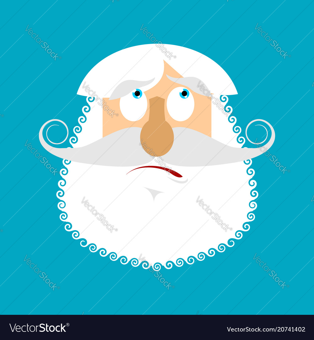 Old man surprised emoji senior with gray beard Vector Image