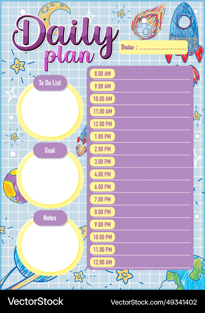 Student lesson plan and to-do list template Vector Image